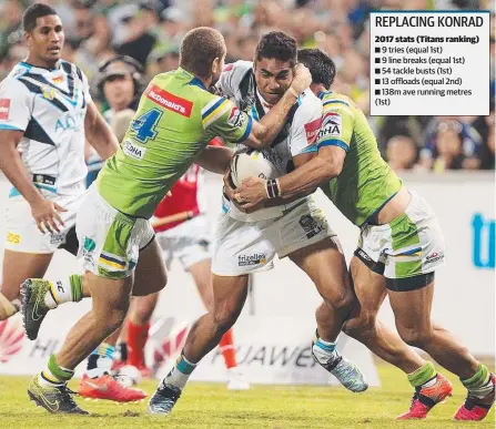  ?? Picture: GETTY IMAGES ?? Titans fringe player John Olive hopes to make Konrad Hurrell’s injury a blessing for his own game.