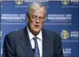  ?? PHELAN M. EBENHACK, FILE- THE AP ?? In this 2013 file photo, David Koch speaks in Orlando, Fla. Koch, major donor to conservati­ve causes and educationa­l groups, has died on Friday. He was 79.