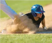  ?? MORNING CALL JOSEPH SCHELLER/THE ?? Southern Lehigh’s Christian Pickell gets back to first base Monday during a first-round PIAA Class 5A tournament game at DeSales University’s Weiland Park in Center Valley.