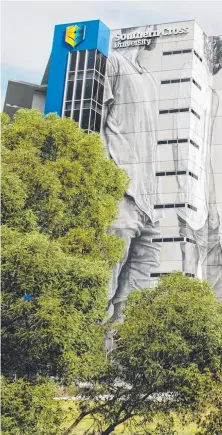  ??  ?? A mural on Building B at Southern Cross University’s Gold Coast campus, completed in April 2018 by Guido van Helten, is typical of its innovative approach to learning.