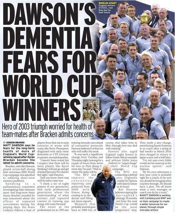  ??  ?? WORLDS APART England winners of 2003... now they fear for their future