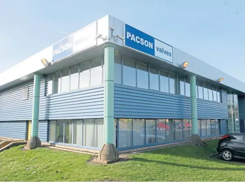  ??  ?? BACK IN THE BLACK: Pacson Valves, based at Claverhous­e Industrial Park, Dundee, has made a pre-tax profit.