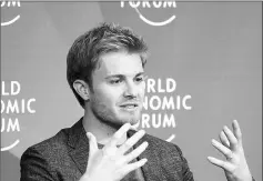  ??  ?? Rosberg attends the World Economic Forum (WEF) annual meeting in Davos, Switzerlan­d.