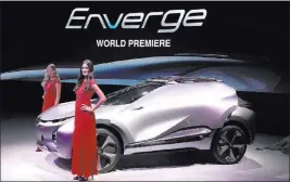  ?? Tribune News Service ?? China’s Guangzhou Automobile Group Motor debuted the Enverge concept car during the 2018 North American Internatio­nal Auto Show on Jan. 15 in Detroit.