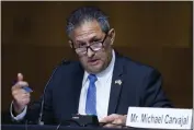  ?? TOM WILLIAMS — CQ ROLL CALL, FILE ?? Michael Carvajal, then-director of the Federal Bureau of Prisons, testifies during a Senate Judiciary Committee hearing on Capitol Hill in Washington.