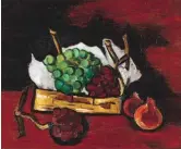  ??  ?? Marsden Hartley (1877-1943), Green and Purple Grapes in a
Basket, 1928. Oil on canvas, 20¼ x 241/8 in. © Bonhams. Estimate: $100/150,000 SOLD: $115,000