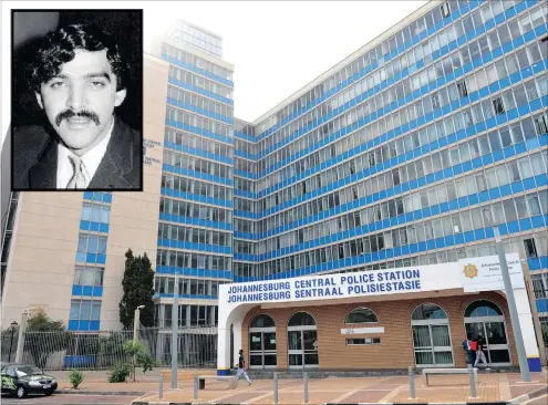  ?? Picture: ITUMELENG ENGLISH ?? PLACE OF HATE: Forty-five years ago to the day, police cordoned off an area 10 floors below room 1026 at the notorious John Vorster Square police station. There lay the lifeless form of Ahmed Timol (inset), an anti-apartheid hero.