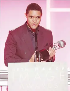  ??  ?? Noah is honoured during the 48th NAACP Image Awards Non-Televised Awards Ceremony at the Pasadena Civic Auditorium last Feb 10 in Pasadena, California. — AFP photo