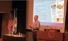  ??  ?? David Kraiker, Data Disseminat­ion &amp; GIS Specialist with the U.S. Census Bureau, speaks during a grants workshop at Hudson Valley Community College Wednesday.