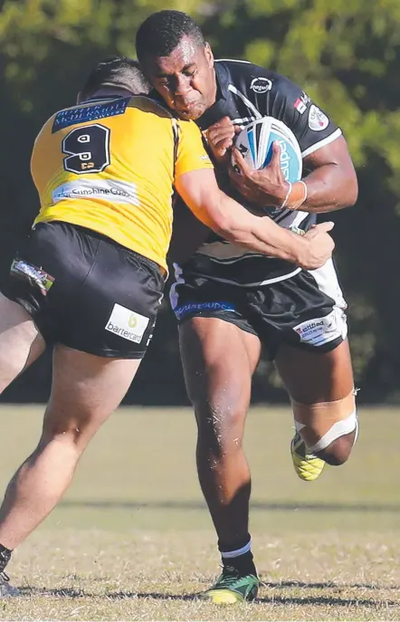  ??  ?? Ben Nakubuwai in action against the Sunshine Coast last weekend at Piggabeen Oval. Picture: GLENN HAMPSON