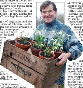  ??  ?? BRANCHING OUT: ‘Mr Snowdrop’ Joe Sharman has had to diversify to survive