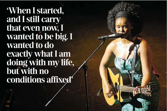  ?? Picture: Veli Nhlapo ?? Zahara performing during the Road to Joy of Jazz festival at the Lyric Theatre in Gold Reef City, Johannesbu­rg, in 2012.