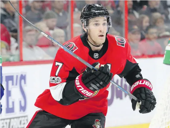  ?? — POSTMEDIA NEWS FILES ?? The Senators came close to sending Kyle Turris to the Predators in a three-way deal also involving the Avalanche.