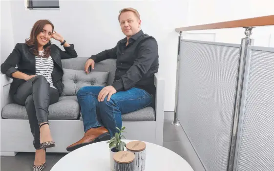  ??  ?? Nikol and Jack Rorvik have opened a shared office facility at Burleigh called Fleks Workspace.