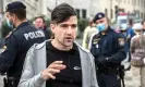  ?? Christian Bruna/EPA ?? Martin Sellner, a key figure in the panEuropea­n ‘New Right’, who is banned from the UK, reportedly spoke about mass deportatio­n at the Potsdam meeting. Photograph: