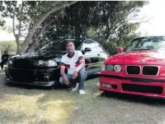  ??  ?? Clinton Moonsamy with his E36 and E46.