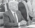  ??  ?? President Trump’s administra­tion has said it wants quotas in exchange for relaxing tariffs. POOL PHOTO