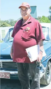  ??  ?? Brian Williams from the men’s shed proudly shows off his 1964 EH Holden.