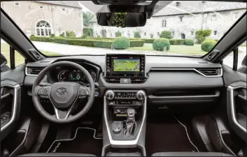  ?? Toyota ?? The tidy dash layout of the RAV4 Prime has a layered look that gives it some dimension while making the air vents as artful as they are functional. With 302 horsepower, the Prime is the most powerful RAV4 in the lineup.