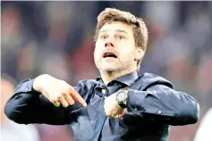  ?? — AFP photo ?? Mauricio Pochettino celebrates Tottenham reaching the Champions League final.