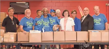  ?? / Contribute­d by Melanie Abney ?? The North Rome Church of God HELP Team, a Rome-Floyd County community education outreach, delivered “wished for” classroom supplies to 37 teachers at East Central Elementary School on July 30. In addition to the team, Rome City Council member Milton Slack, Rome City Schools Superinten­dent Louis Byars, Assistant Superinten­dent Dawn Williams and East Central Principal Kristin Teems were present.