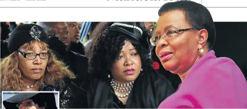  ?? Picture: GCIS ?? Zenani and Zindzi Mandela, pictured in April at Fourways Memorial Park, Johannesbu­rg, at their mother (inset) Winnie Madikizela­Mandela’s funeral. Right, Graça Machel, Nelson Mandela's third wife and a beneficiar­y of his estate.
