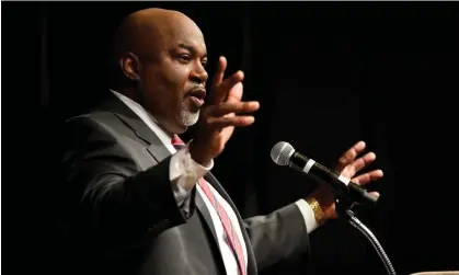  ?? Photograph: Chuck Burton/AP ?? Mark Robinson speaks at an election night event in Greensboro, North Carolina, on Tuesday.