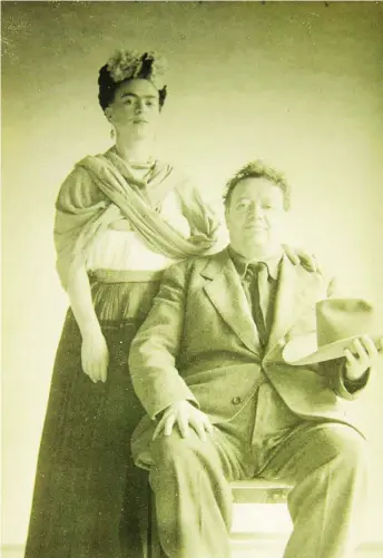  ?? ?? Frida Kahlo y Diego Rivera, en uno de sus famosos retratos