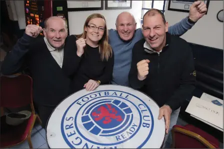  ??  ?? The Blanefield Tavern in Blantyre have raised more than £41,000 for Rangers legend Fernando Ricksen, below. Left to right, Tommy Doonan, Stacey Duncan, Alec White and Stan Gordon, owner of Stonefield Tavern Picture: Mark Gibson