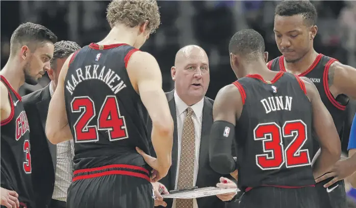  ?? CARLOS OSORIO/AP ?? Jim Boylen has compiled a .317 winning percentage in 123 games as the Bulls’ coach, but the new front office wants to give him a fair evaluation before deciding his future.