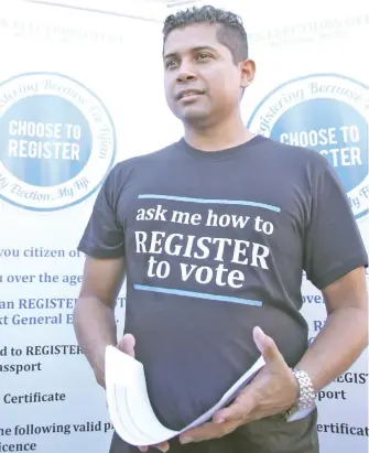  ?? Ronald Kumar ?? Fijian Elections Office Supervisor of Elections, Mohammed Saneem. Photo: