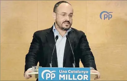  ?? PP/EP ?? El candidato del PP a la presidenci­a de la Generalita­t, Alejandro Fernández