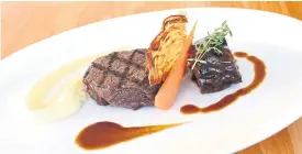  ??  ?? A duo of American beef tenderloin steak and braised short ribs.