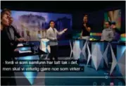  ?? FOTO: FRA NRK TV ?? Krfs Jorunn Gleditsch Lossius under «Debatten» på NRK1 5. november.