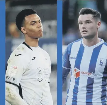  ?? ?? All linked with Pompey: From left: Morgan Whittaker, Luke Molyneux, Alex Gorrin.