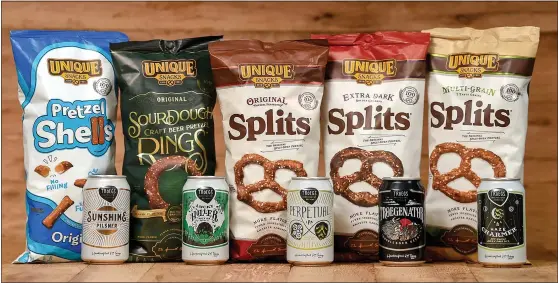  ?? SUBMITTED PHOTO ?? Reading’s Unique Snacks has partnered with Tröegs Independen­t Brewing out of Hershey to create a Pennsylvan­ia-themed beer and food pairing at home.