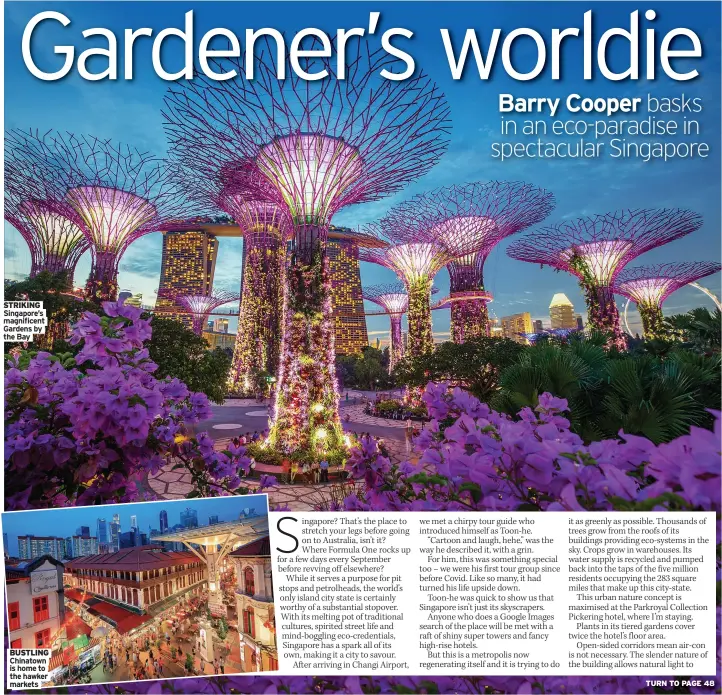 ?? The Bay ?? STRIKING Singapore’s magnificen­t Gardens by
BUSTLING Chinatown is home to the hawker markets