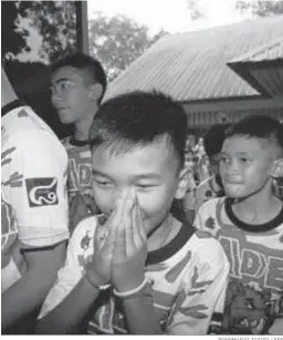  ?? PONGMANAT TASIRI / EFE ?? Los niños rescatados de una cueva en el norte de Tailandia, ayer.