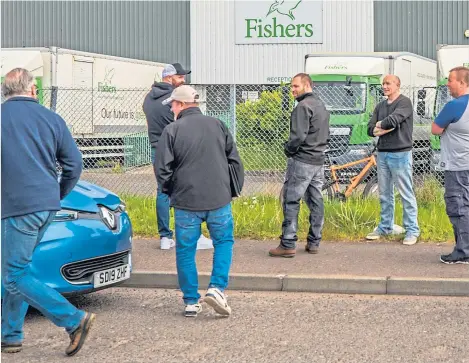  ??  ?? at the doomed Fishers plant at the Inveralmon­d Industrial Estate.