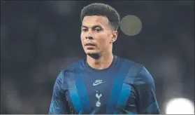  ?? FOTO: EFE ?? Dele Alli El jugador del Tottenham agradeció el apoyo de sus seguidores