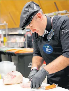  ?? ?? Brad Gillespie from New World Rototuna in Hamilton won the Pact Packaging Young Butcher of the Year title.