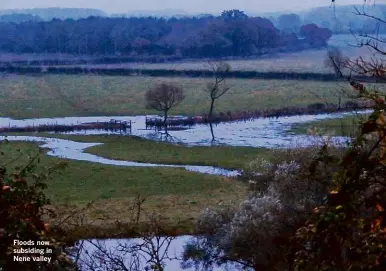  ??  ?? Floods now subsiding in Nene valley