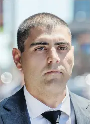  ??  ?? Peter Khill, who is accused of killing Jon Styres, a 29-yearold Indigenous man, leaves the courthouse in Hamilton, Ont., during a break in jury selection on Monday. PETER J. THOMPSON/NATIONAL POST