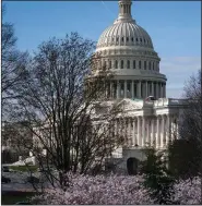  ?? (AP/J. Scott Applewhite) ?? The Capitol is seen as lawmakers negotiate on the emergency coronaviru­s response legislatio­n Wednesday in Washington.