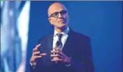  ?? MINT/FILE ?? Microsoft CEO Satya Nadella has shifted focus to being a provider of cloud computing and subscripti­onbased software