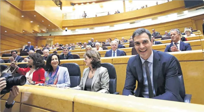  ?? DAVID CASTRO ?? Pedro Sánchez, en la sessió de control al Govern, ahir al Senat.