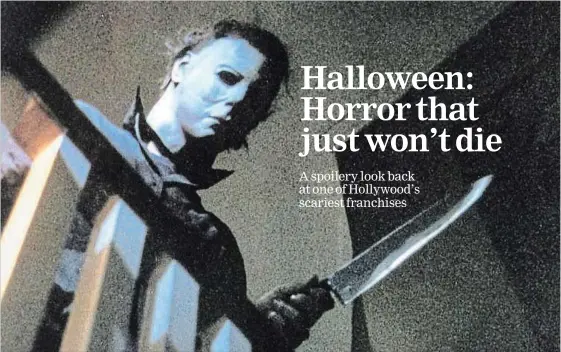  ?? COMPASS INTERNATIO­NAL PICTURES ?? Michael Meyers, the silent, knife-wielding killer from Halloween (1978) has returned for sequels, reboots and remakes - and now he's back in a new film opening this week.