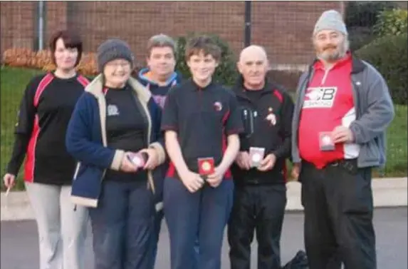  ??  ?? The Cuchulainn contingent at the Ulster Indoor Championsh­ips.