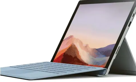  ?? Foto: Microsoft ?? Mehr als nur ein Tablet: Geräte wie das Surface von Microsoft gelten als vollwertig­er Laptop‰Ersatz – ideal zum Beispiel fürs Homeoffice.