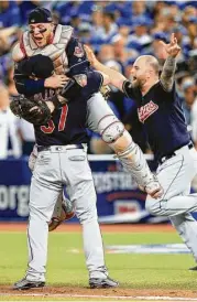  ?? Vaughn Ridley / Getty Images ?? The Indians seem determined not to let LeBron James and the Cavs hog the glory, as they cruised into the World Series by beating the Jays in five games.